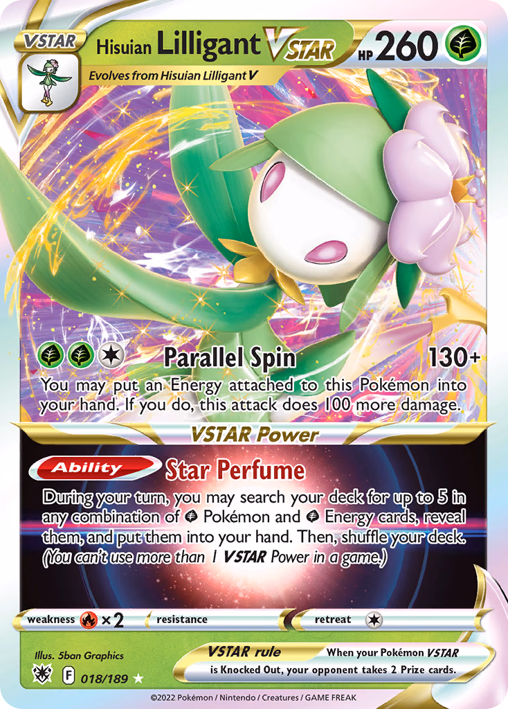 Hisuian Lilligant VSTAR Pokemon card (018/189, Astral Radiance)