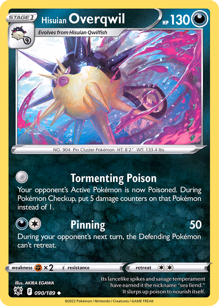 Hisuian Overqwil Pokemon card (090/189, Astral Radiance)