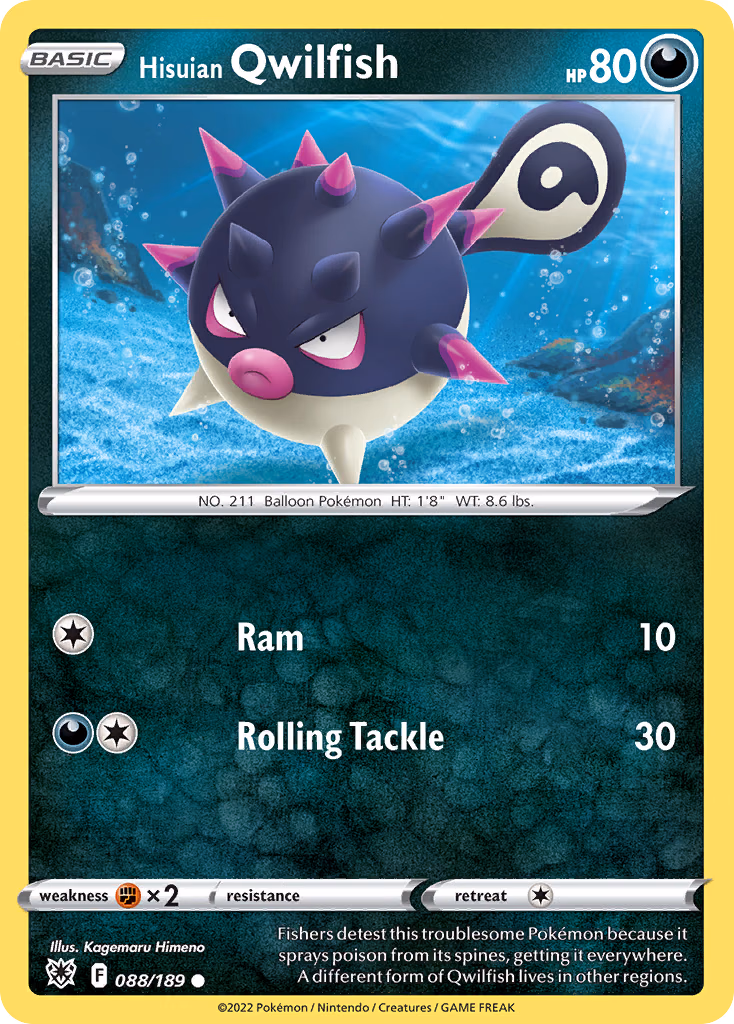 Hisuian Qwilfish Pokemon card (088/189, Astral Radiance)