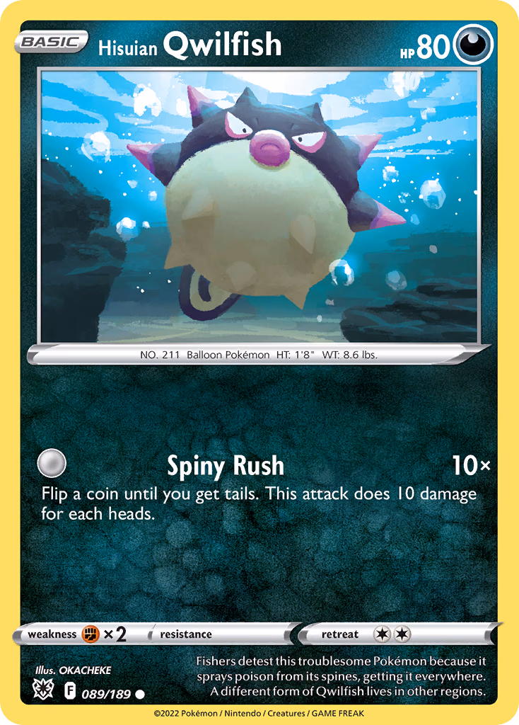 Hisuian Qwilfish Pokemon card (089/189, Astral Radiance)
