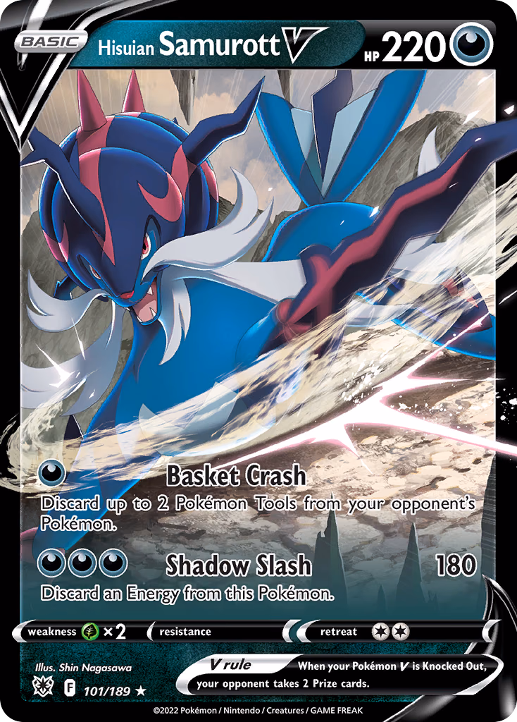 Hisuian Samurott V Pokemon card (101/189, Astral Radiance)