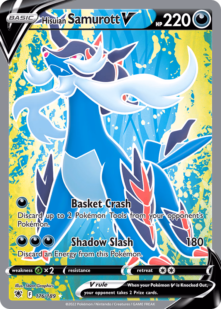Hisuian Samurott V Pokemon card (176/189, Astral Radiance)