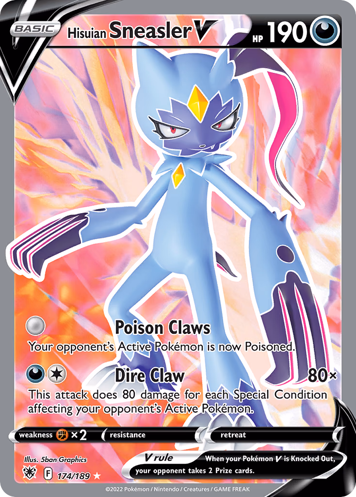 Hisuian Sneasler V Pokemon card (174/189, Astral Radiance)