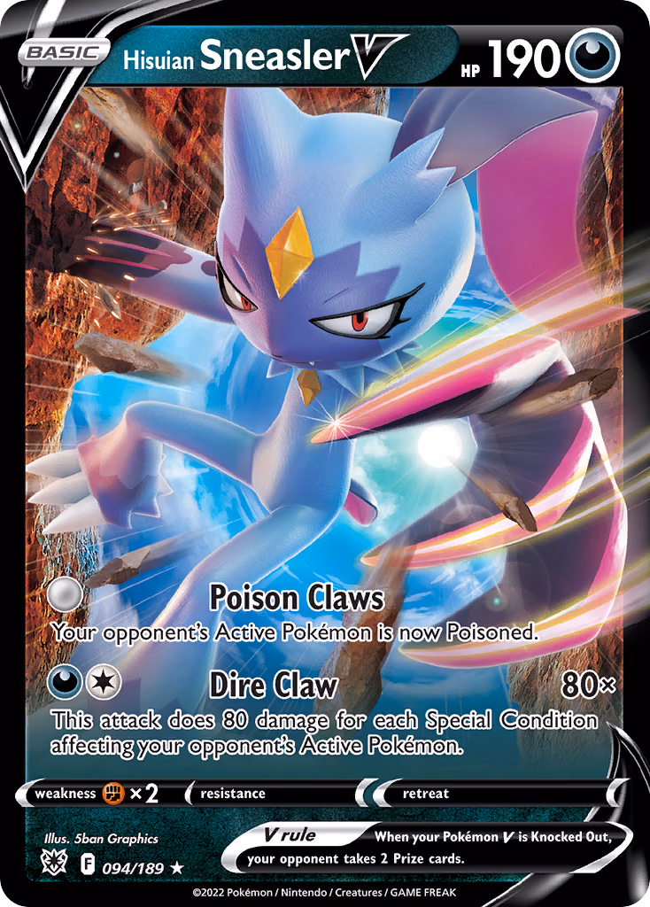 Hisuian Sneasler V Pokemon card (094/189, Astral Radiance)