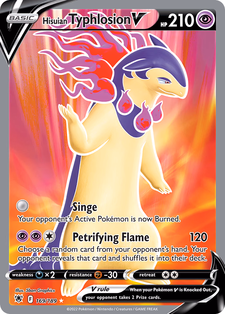 Hisuian Typhlosion V Pokemon card (169/189, Astral Radiance)