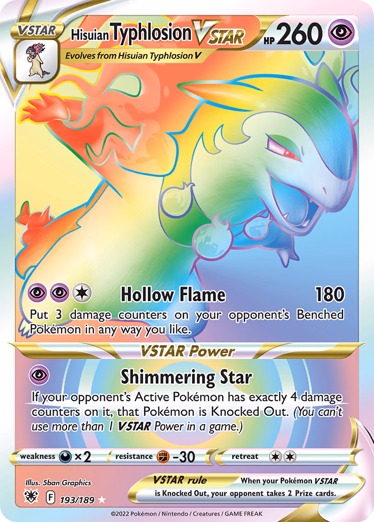 Hisuian Typhlosion VSTAR Pokemon card (193/189, Astral Radiance)