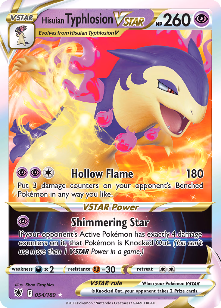 Hisuian Typhlosion VSTAR Pokemon card (054/189, Astral Radiance)