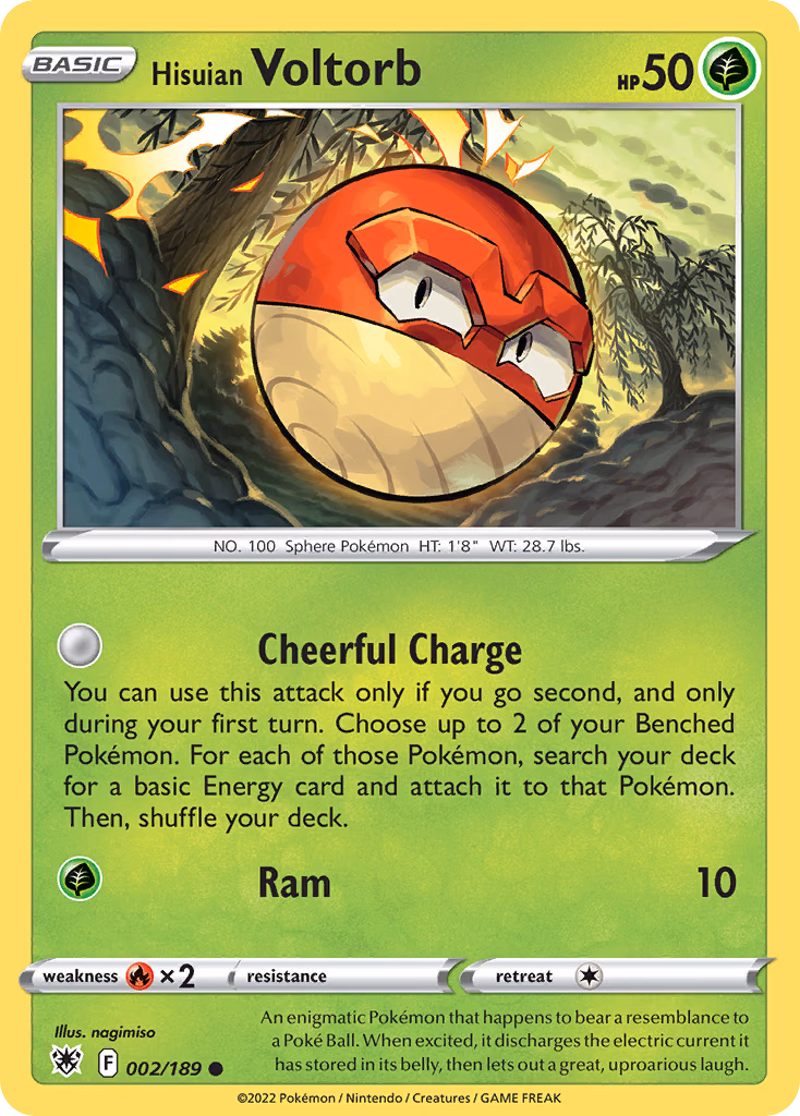 Hisuian Voltorb Pokemon card (002/189, Astral Radiance)