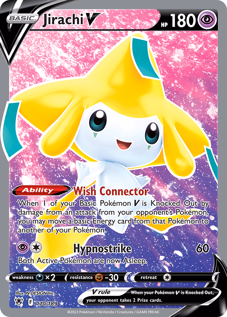 Jirachi V Pokemon card (170/189, Astral Radiance)