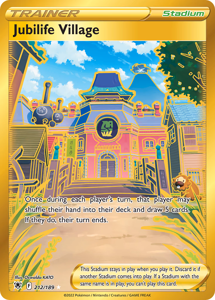Jubilife Village Pokemon card (212/189, Astral Radiance)