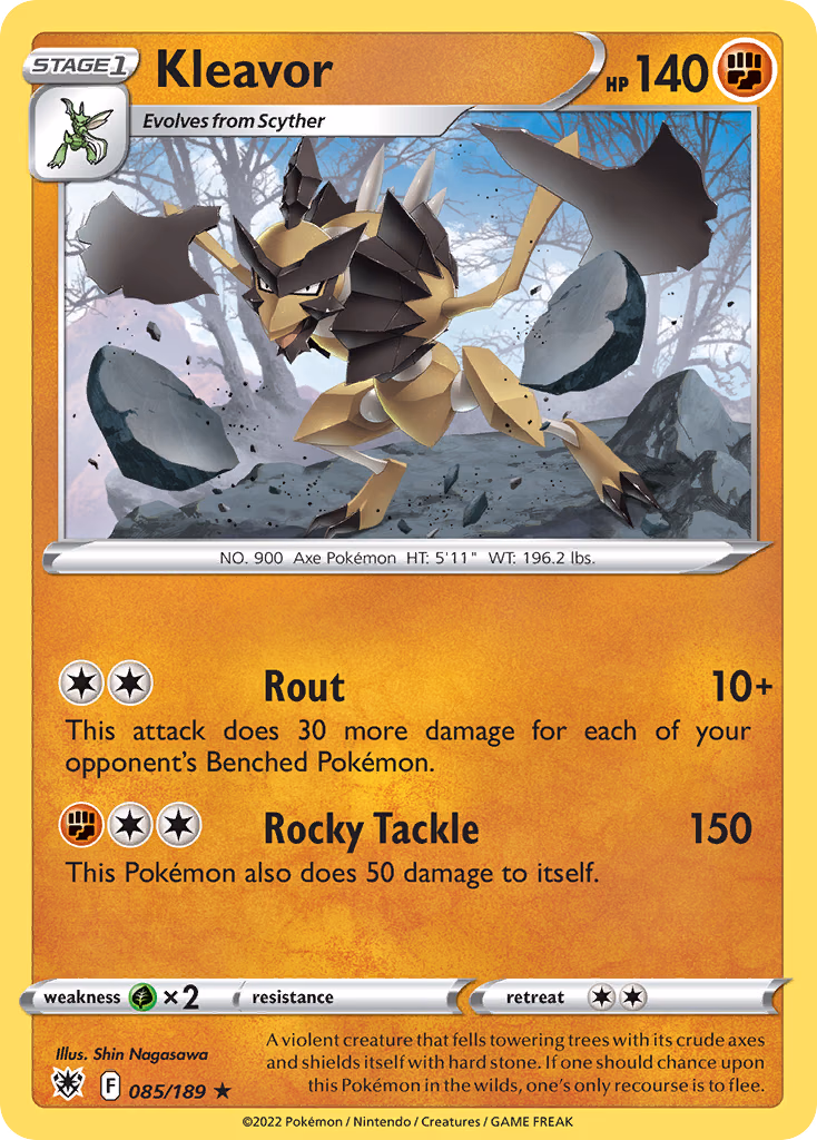 Kleavor Pokemon card (085/189, Astral Radiance)