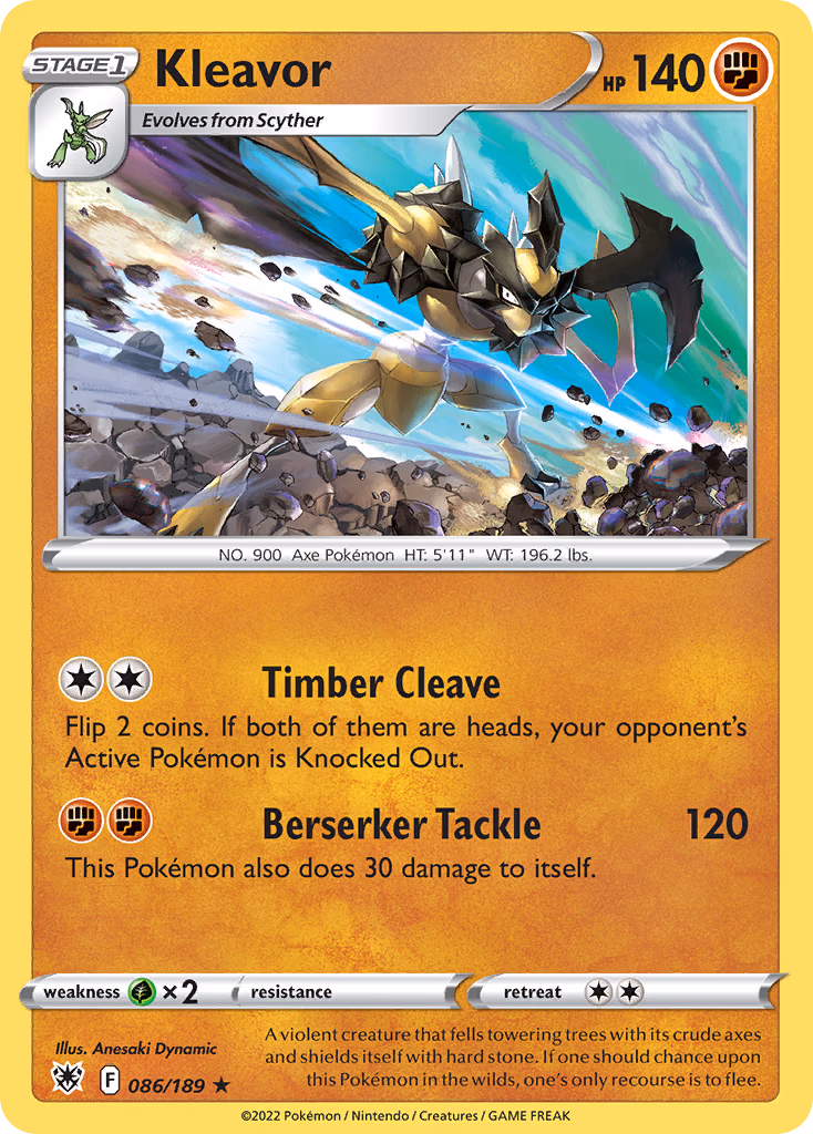 Kleavor Pokemon card (086/189, Astral Radiance)