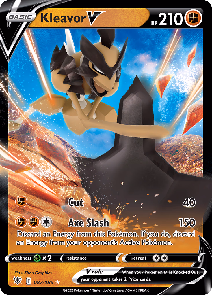 Kleavor V Pokemon card (087/189, Astral Radiance)