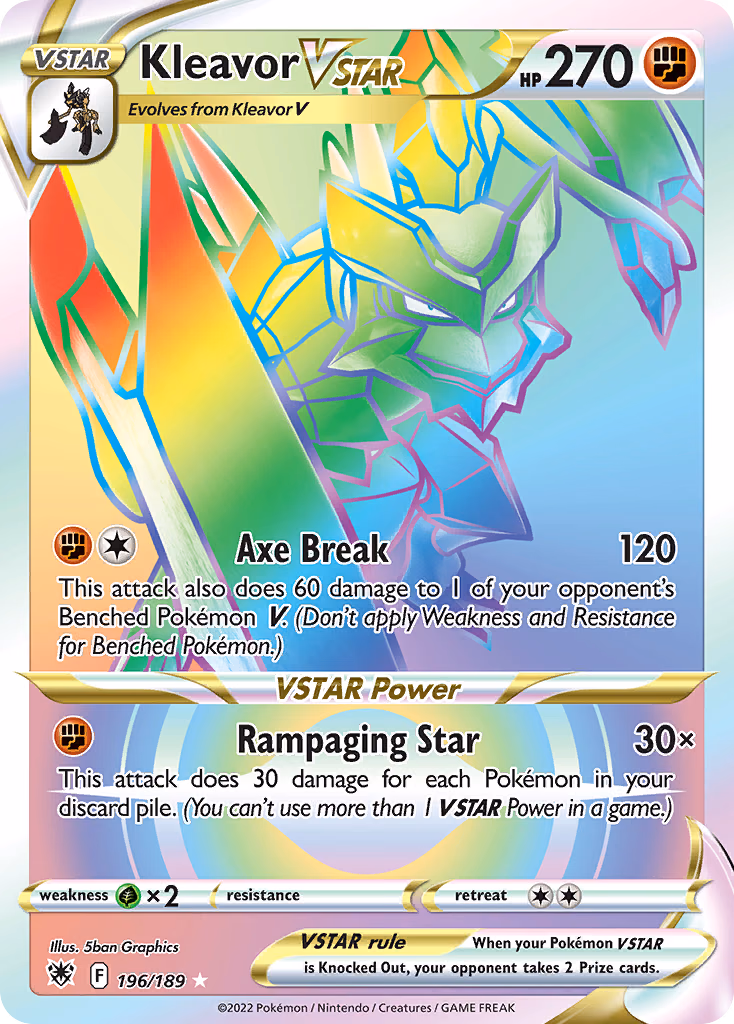 Kleavor VSTAR Pokemon card (196/189, Astral Radiance)