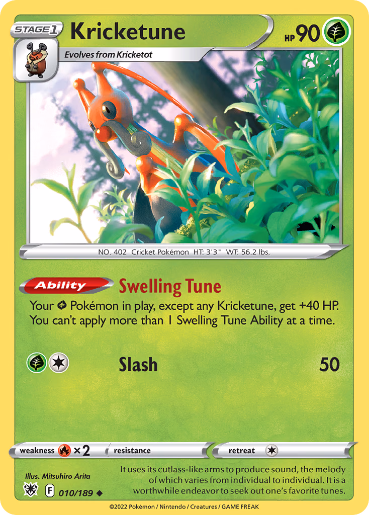 Kricketune Pokemon card (010/189, Astral Radiance)