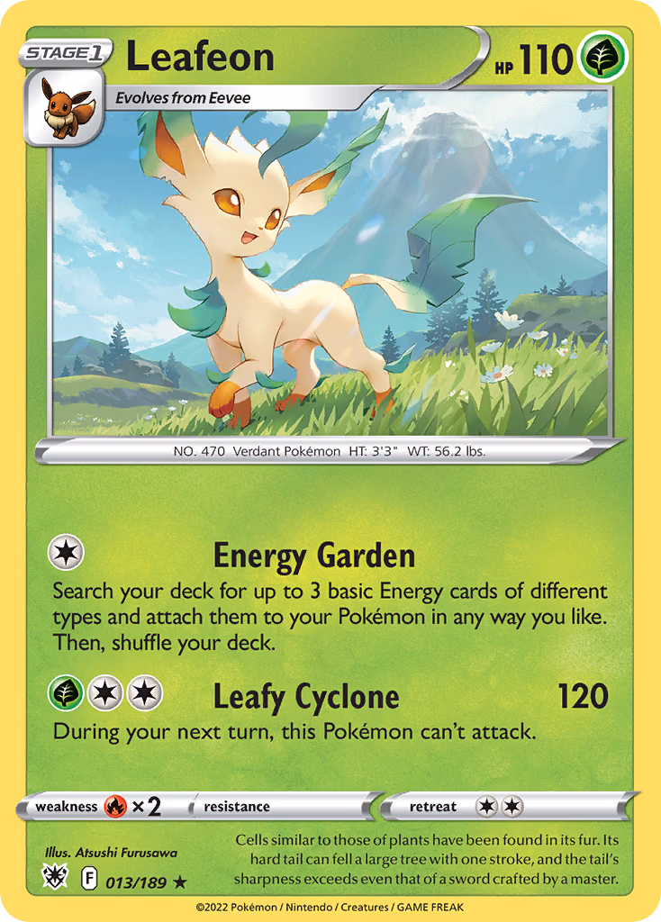 Leafeon Pokemon card (013/189, Astral Radiance)
