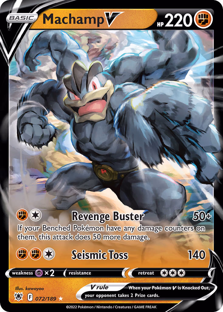 Machamp V Pokemon card (072/189, Astral Radiance)