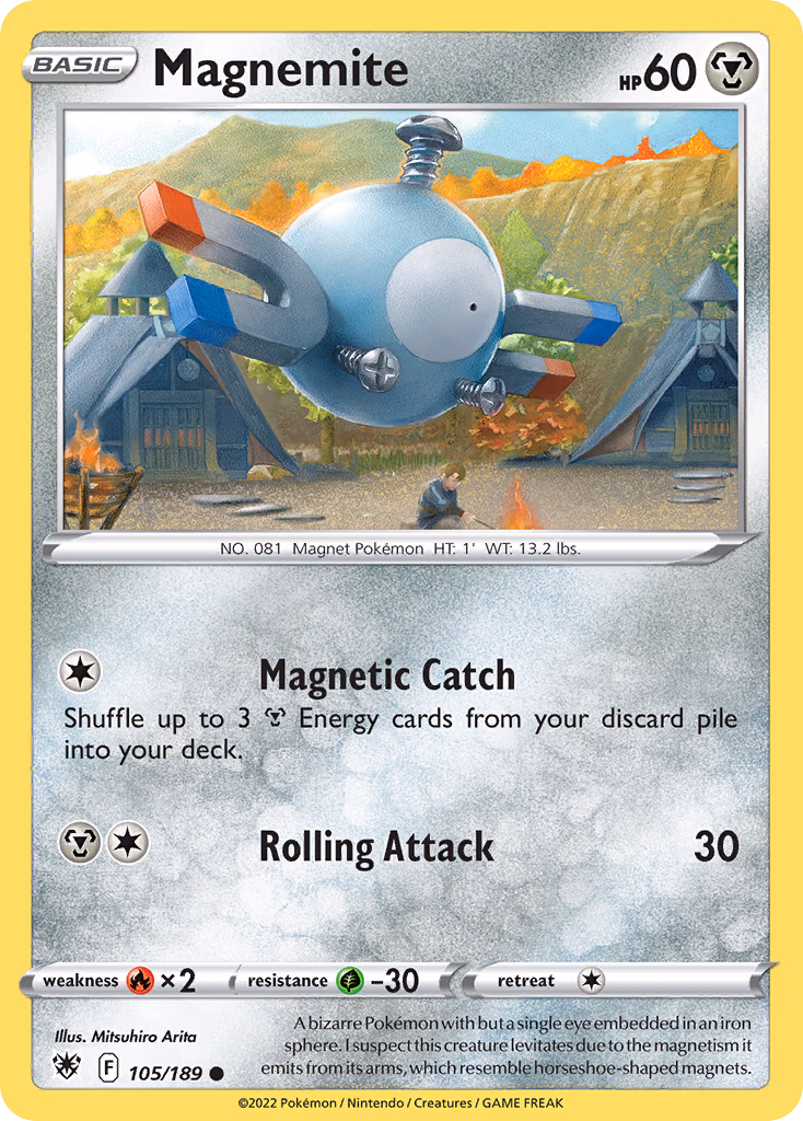 Magnemite Pokemon card (105/189, Astral Radiance)
