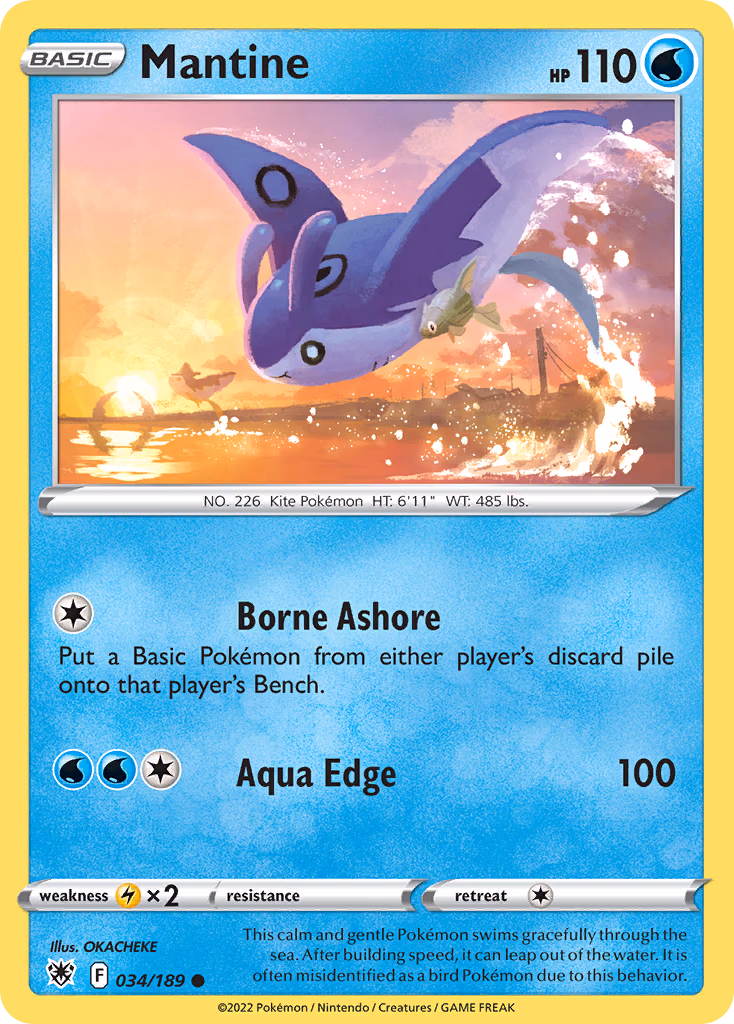 Mantine Pokemon card (034/189, Astral Radiance)