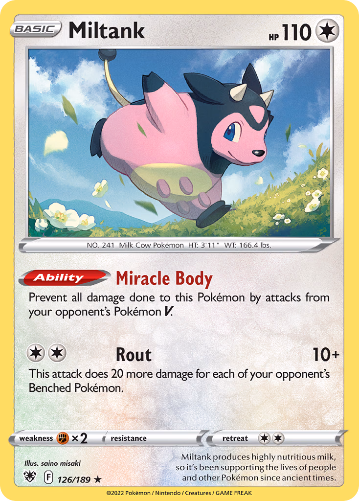 Miltank Pokemon card (126/189, Astral Radiance)