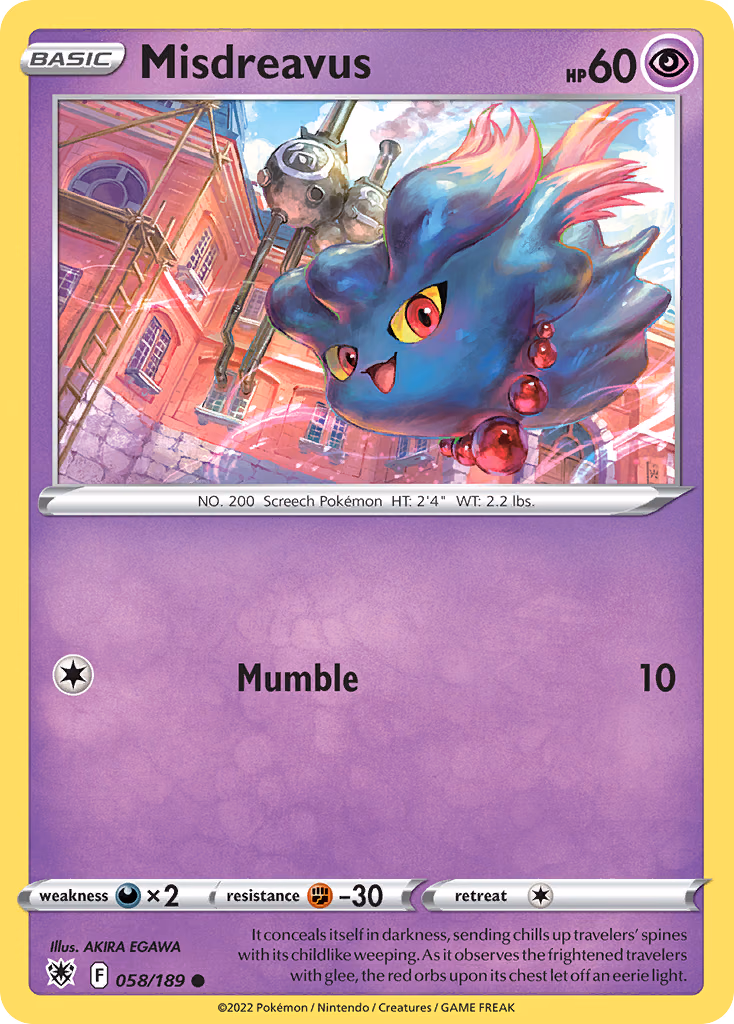 Misdreavus Pokemon card (058/189, Astral Radiance)
