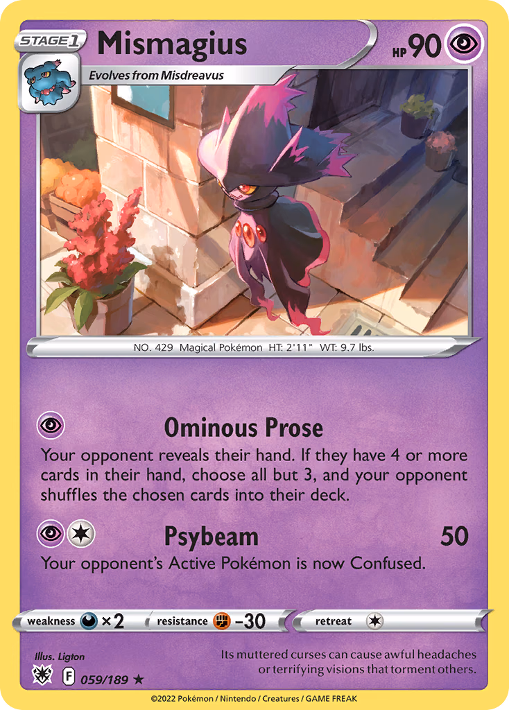 Mismagius Pokemon card (059/189, Astral Radiance)