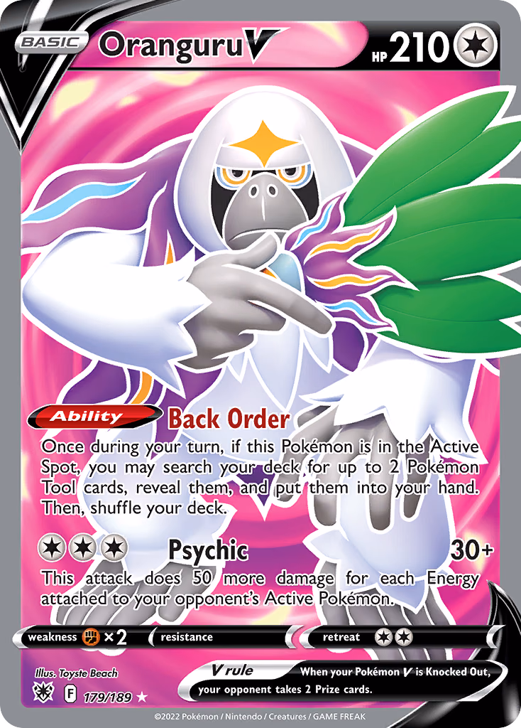 Oranguru V Pokemon card (179/189, Astral Radiance)