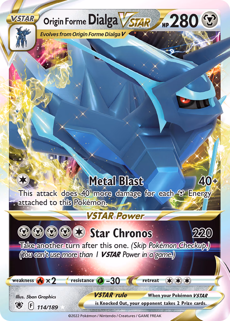 Origin Forme Dialga VSTAR Pokemon card (114/189, Astral Radiance)