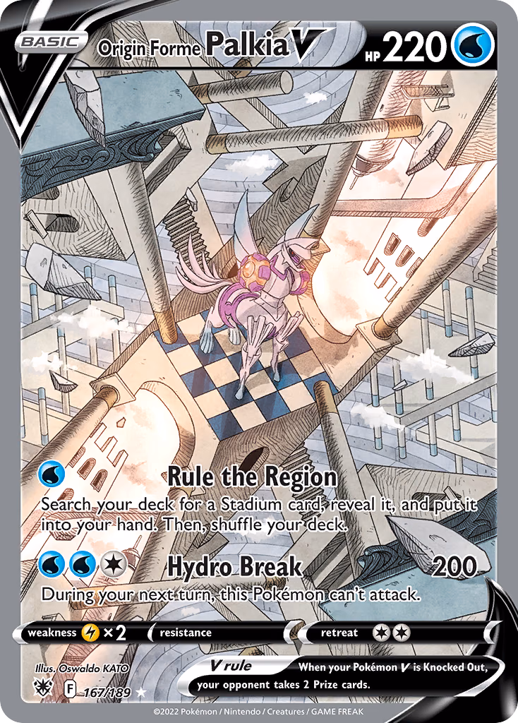 Origin Forme Palkia V Pokemon card (167/189, Astral Radiance)