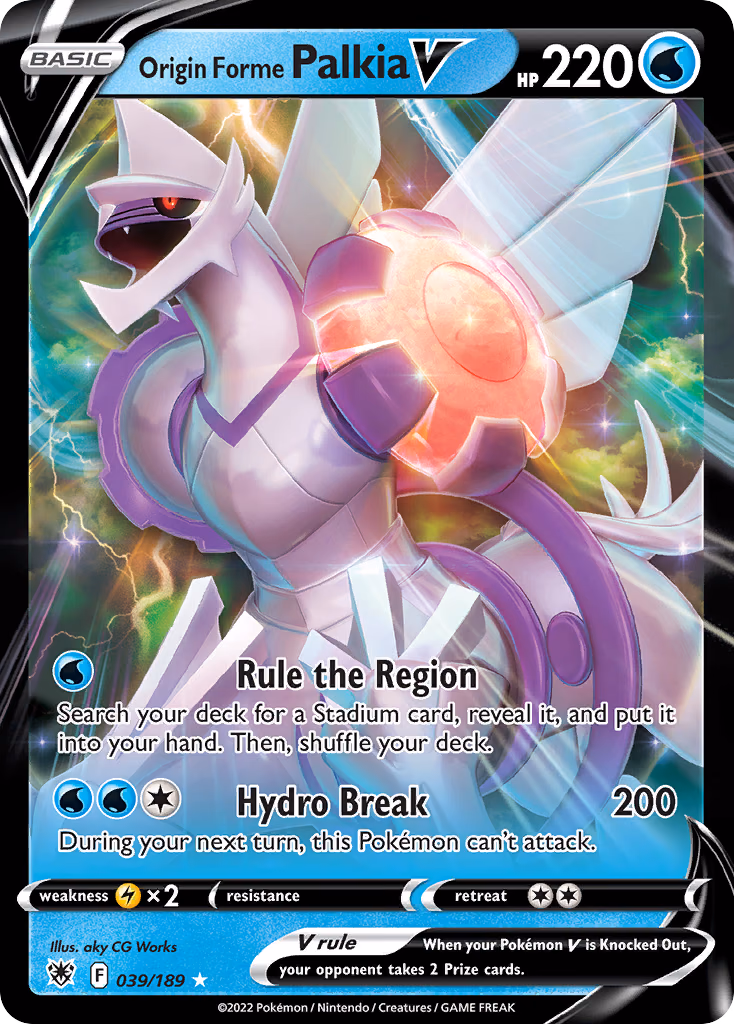 Origin Forme Palkia V Pokemon card (039/189, Astral Radiance)