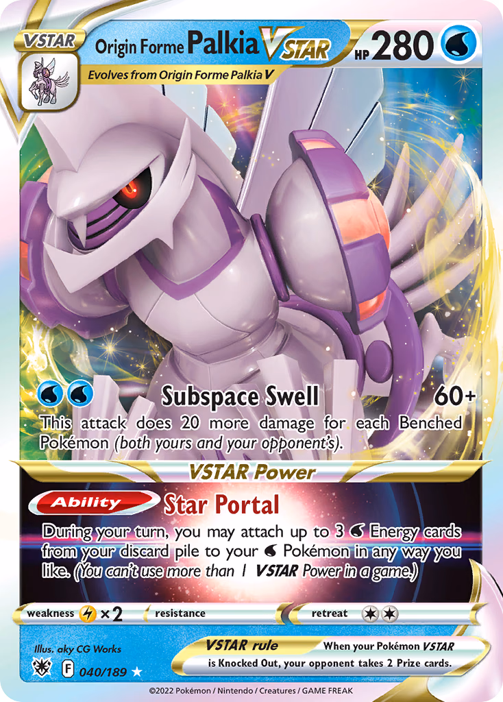 Origin Forme Palkia VSTAR Pokemon card (040/189, Astral Radiance)