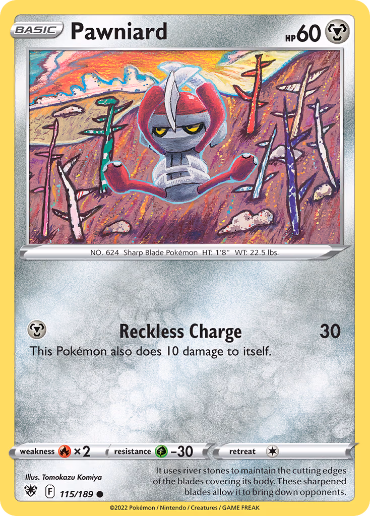 Pawniard Pokemon card (115/189, Astral Radiance)