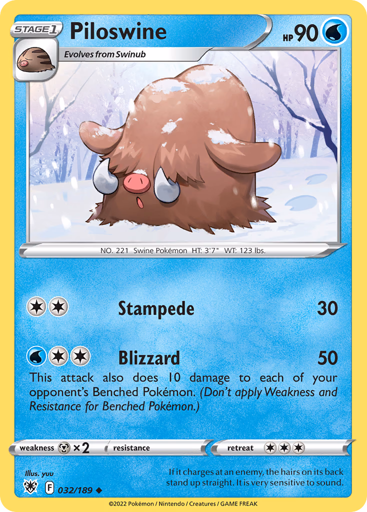 Piloswine Pokemon card (032/189, Astral Radiance)