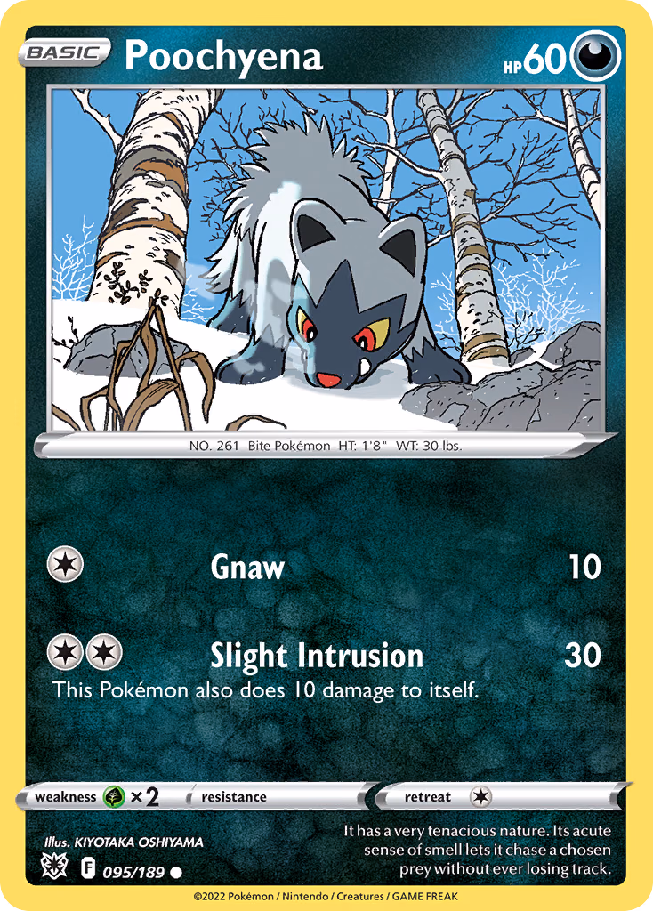 Poochyena Pokemon card (095/189, Astral Radiance)