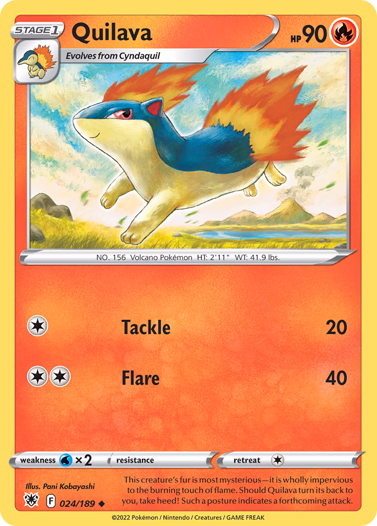 Quilava Pokemon card (024/189, Astral Radiance)