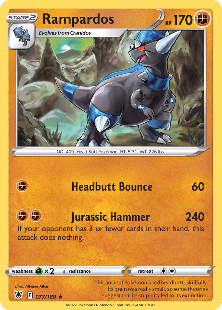 Rampardos Pokemon card (077/189, Astral Radiance)