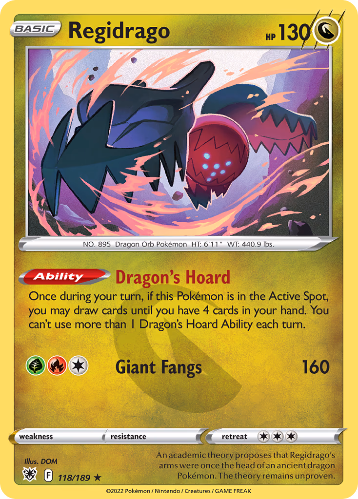 Regidrago Pokemon card (118/189, Astral Radiance)