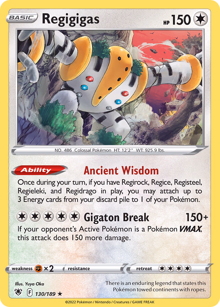 Regigigas Pokemon card (130/189, Astral Radiance)