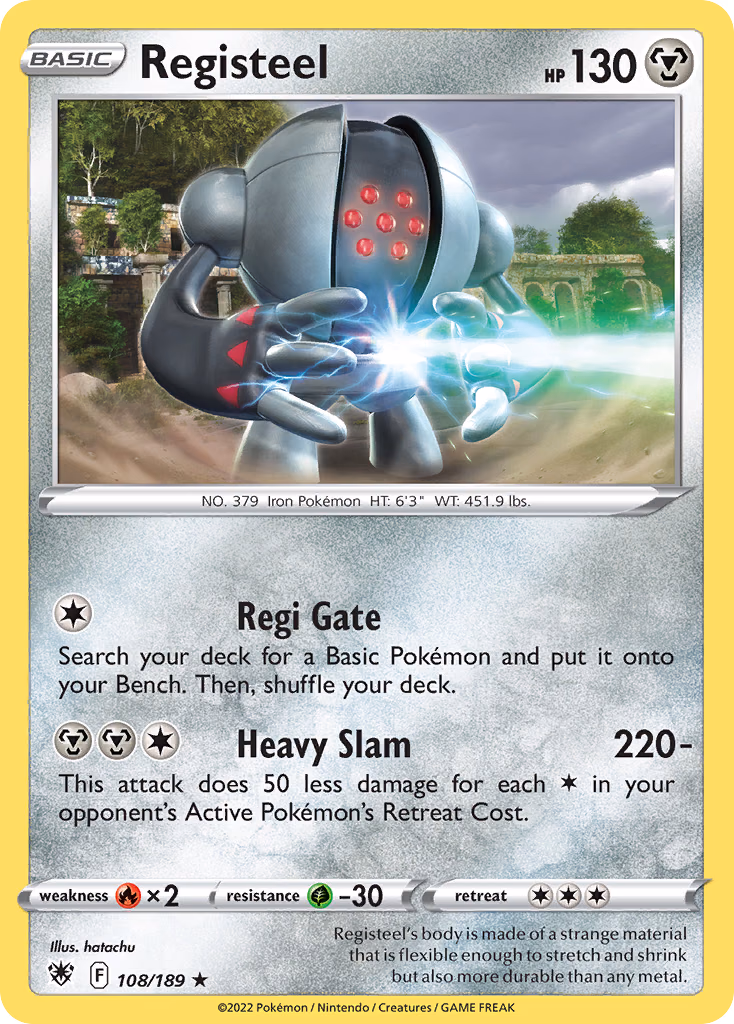 Registeel Pokemon card (108/189, Astral Radiance)
