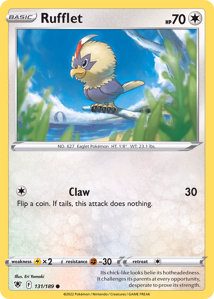 Rufflet Pokemon card (131/189, Astral Radiance)
