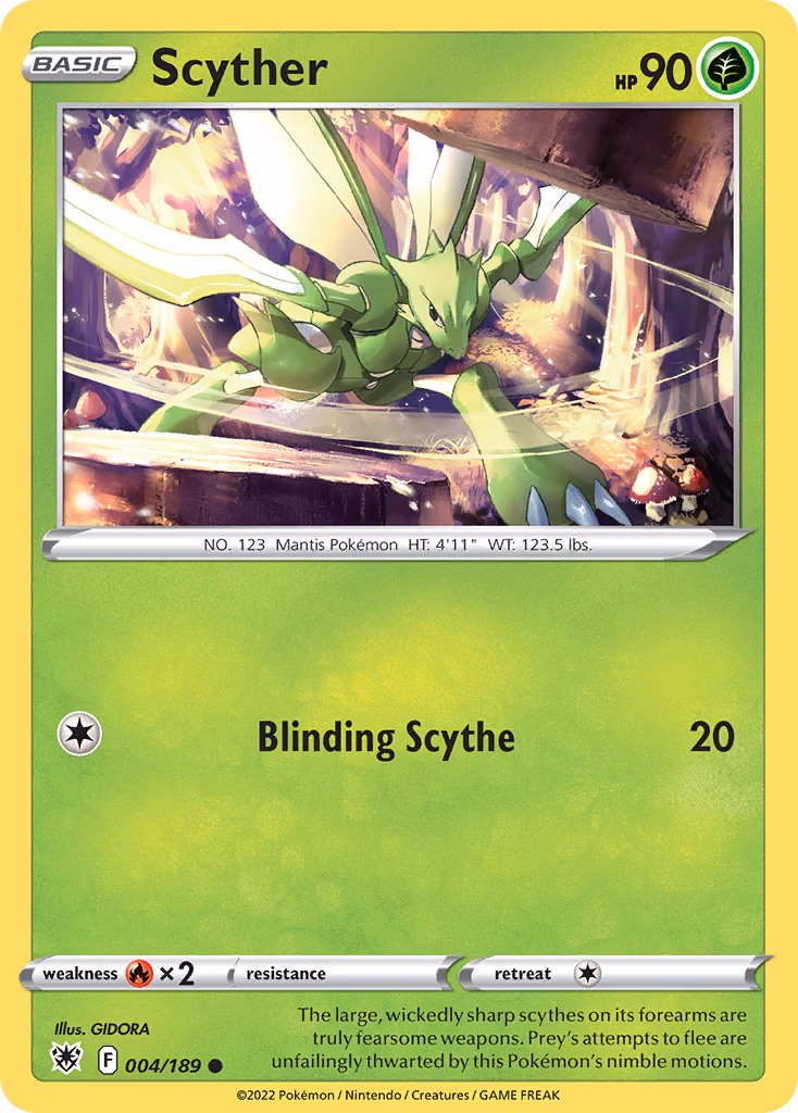 Scyther Pokemon card (004/189, Astral Radiance)