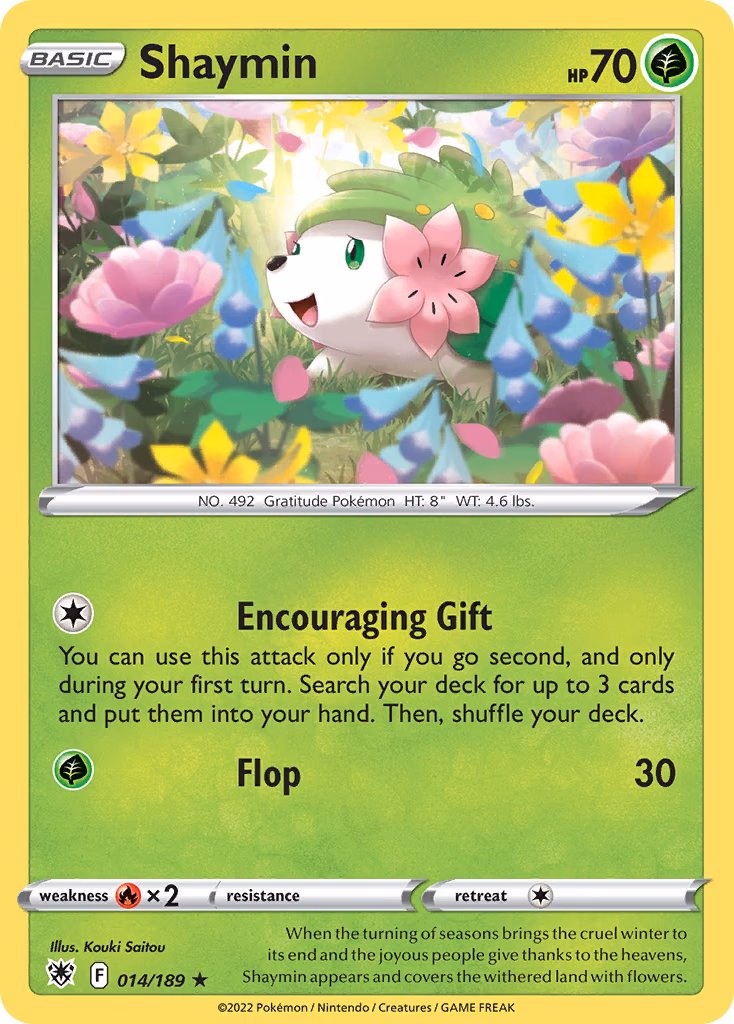 Shaymin Pokemon card (014/189, Astral Radiance)