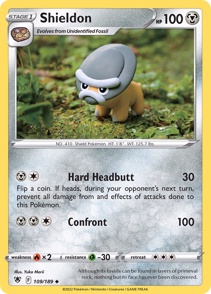 Shieldon Pokemon card (109/189, Astral Radiance)