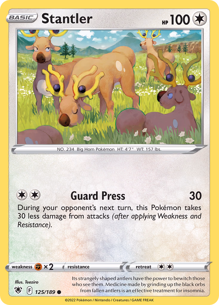Stantler Pokemon card (125/189, Astral Radiance)