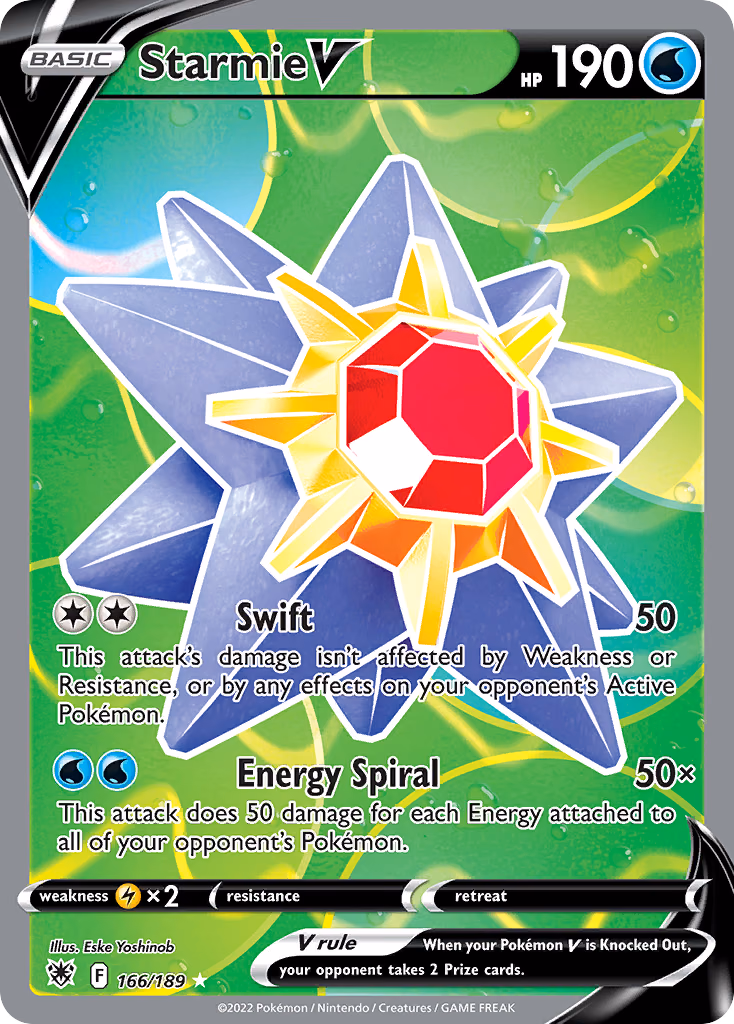 Starmie V Pokemon card (166/189, Astral Radiance)