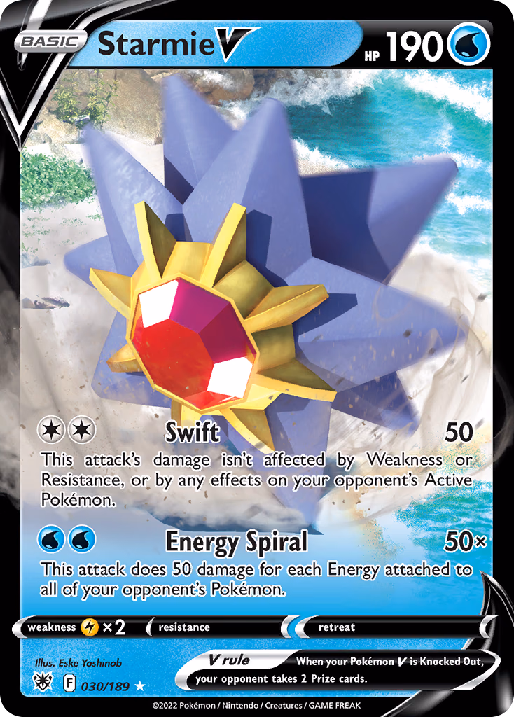 Starmie V Pokemon card (030/189, Astral Radiance)