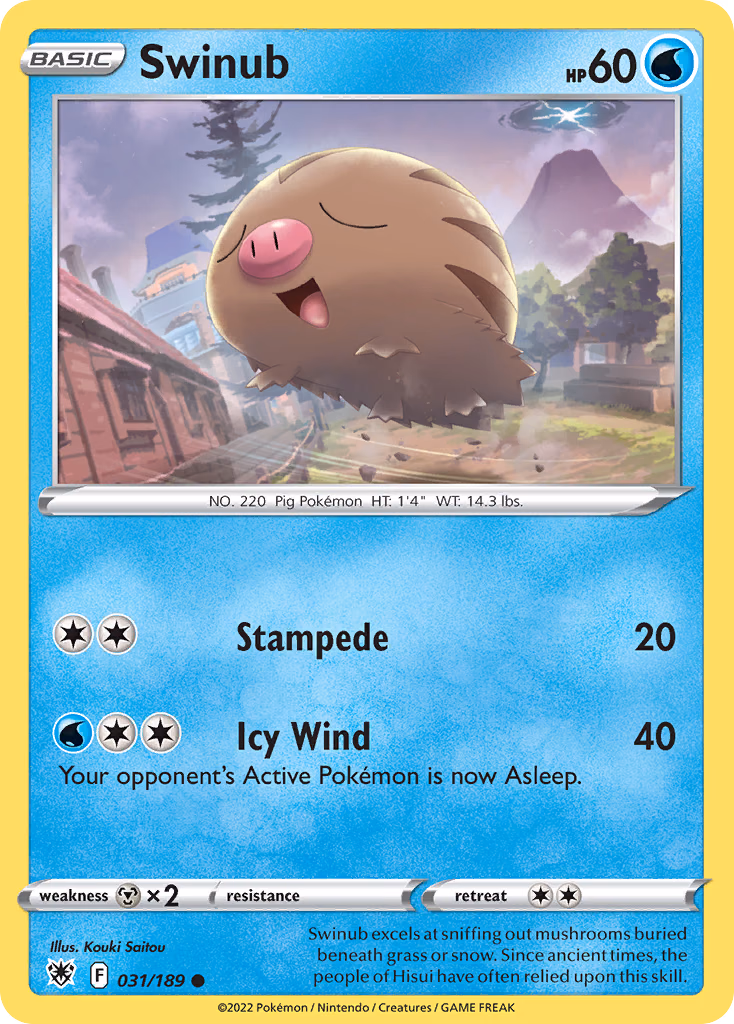 Swinub Pokemon card (031/189, Astral Radiance)
