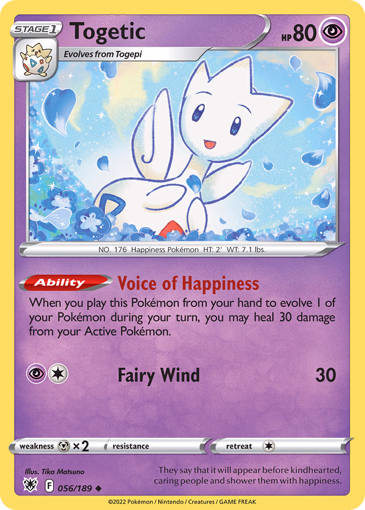 Togetic Pokemon card (056/189, Astral Radiance)