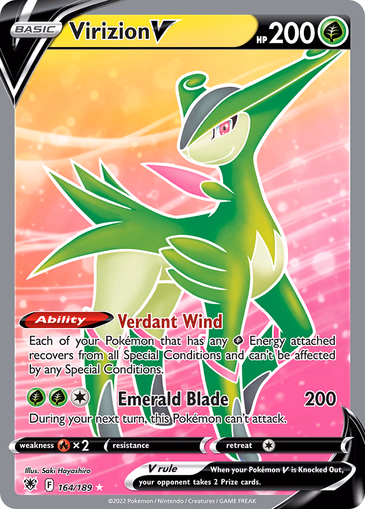 Virizion V Pokemon card (164/189, Astral Radiance)