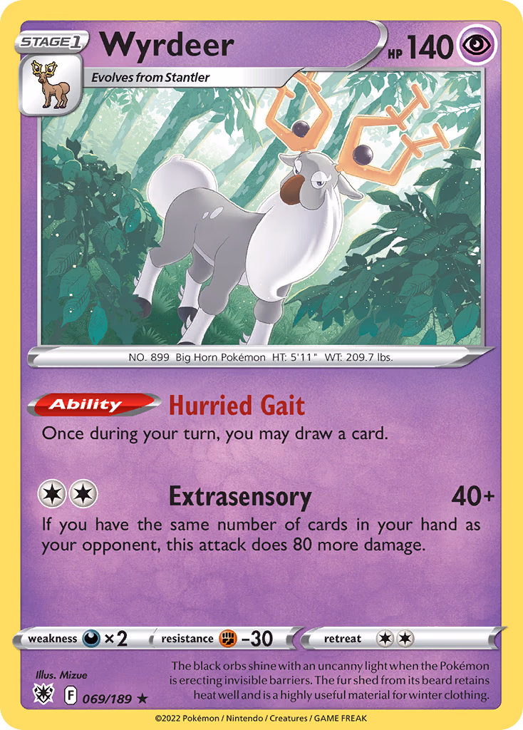 Wyrdeer Pokemon card (069/189, Astral Radiance)